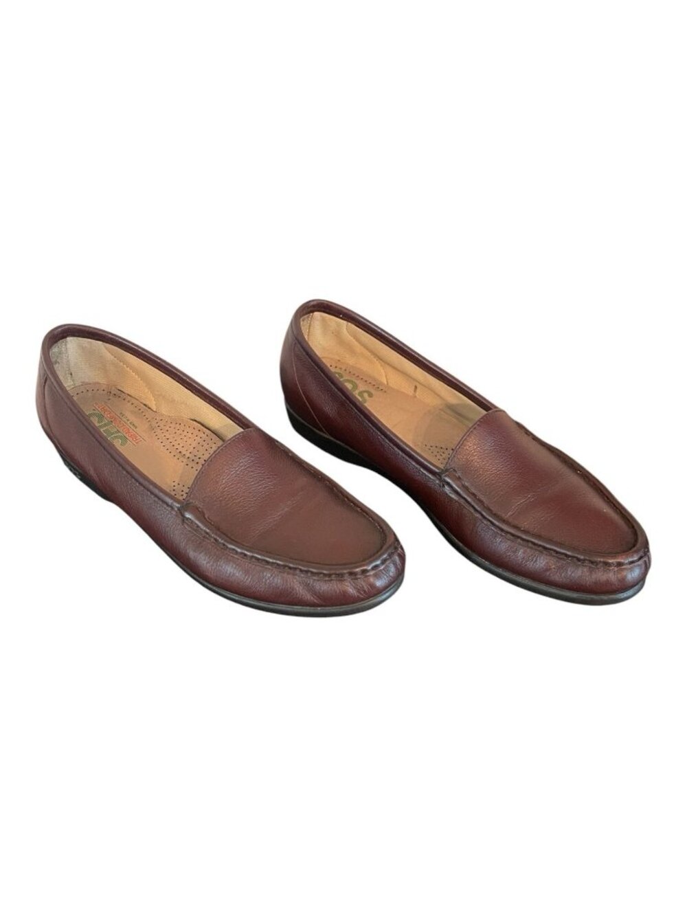 SAS Tripad Comfort Size 10.5 N Brown Leather Loafers Moc Toe Slip On Shoes